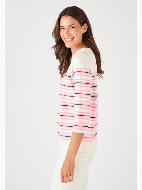 T-shirt marinière pur coton - damart - Kiabi