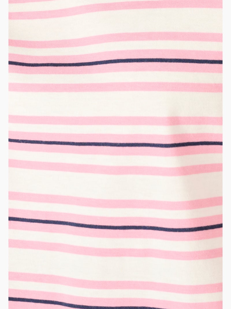 T-shirt marinière pur coton - damart Rose - Kiabi