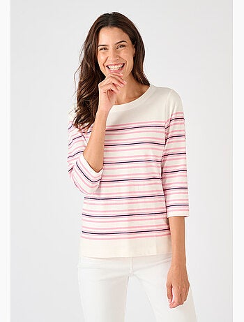 T-shirt marinière pur coton - Damart