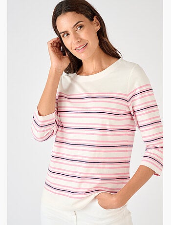 T-shirt marinière pur coton - Damart