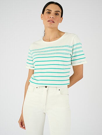 T-shirt marinière pur coton - Damart