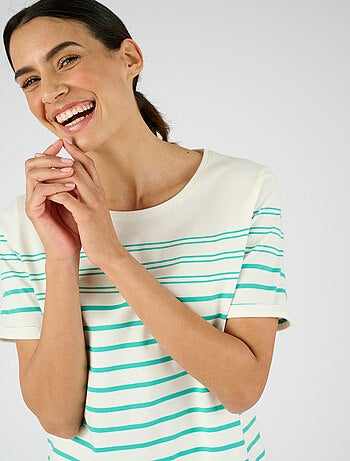 T-shirt marinière pur coton - Damart