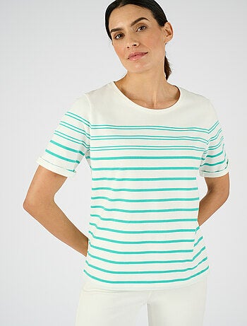 T-shirt marinière pur coton - Damart