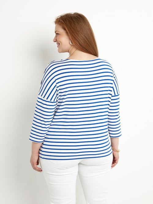T-shirt marinière rayé court manches longues - Kiabi