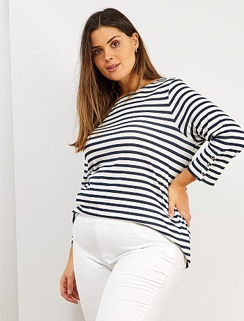 Grande taille femme - T-shirt marinière - Kiabi