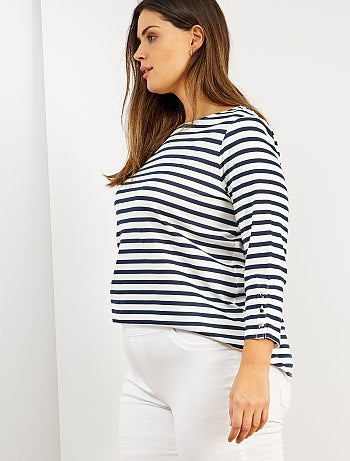 Grande taille femme - T-shirt marinière - Kiabi
