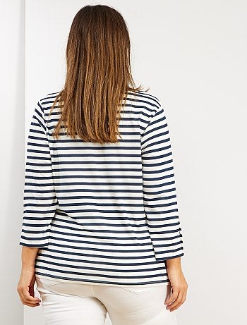 Grande taille femme - T-shirt marinière - Kiabi