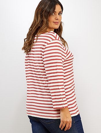 Grande taille femme - T-shirt marinière - Kiabi