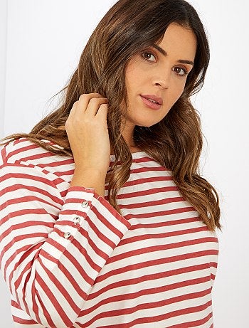 Grande taille femme - T-shirt marinière - Kiabi