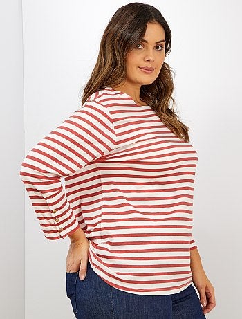 Grande taille femme - T-shirt marinière - Kiabi