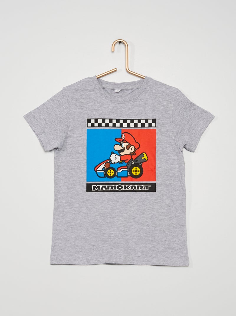 T-shirt 'Mario Kart' 'Nintendo' gris chiné - Kiabi