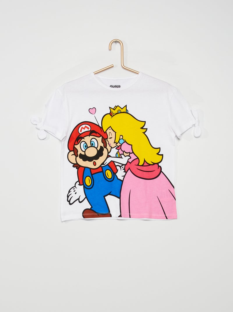 T-shirt 'Mario & Peach' fantaisie blanc - Kiabi