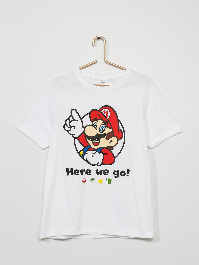 T-shirt 'Mario' pur coton blanc - Kiabi