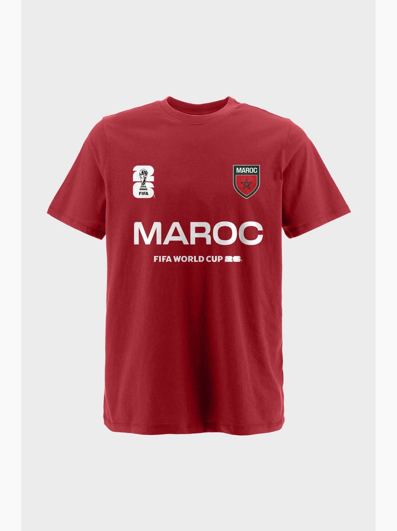 T-Shirt Maroc   | Licence Officielle FIFA World Cup 2026 Rouge - Kiabi
