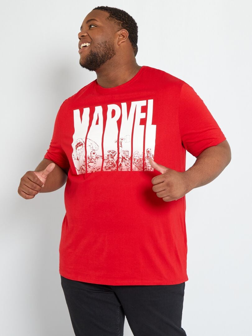 T-shirt 'Marvel' à col rond Rouge - Kiabi