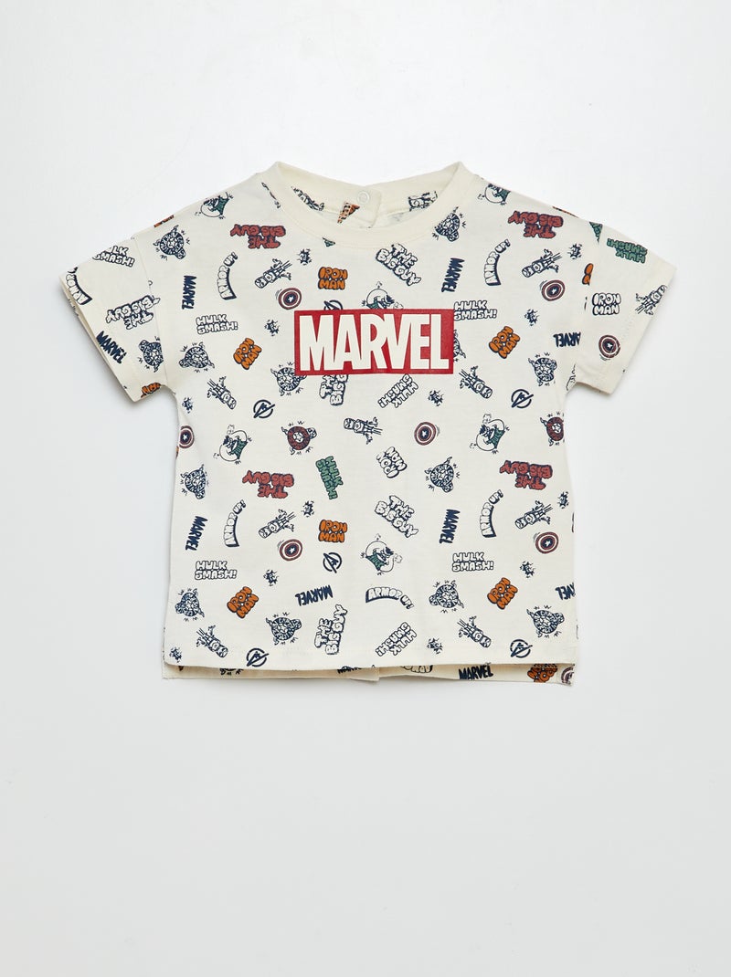 T-shirt 'Marvel' manches courtes Blanc - Kiabi