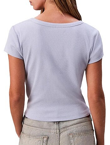 T-Shirt Mauve Femme Calvin Klein Label 2x2