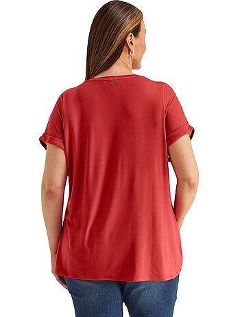 T-shirt Mélange De Matières : Jersey Et Qualité Chemisier Tissée - Taille Standard - Sheego