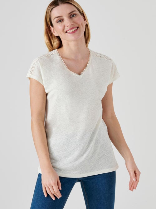 T-shirt mélange lin - Damart - Kiabi