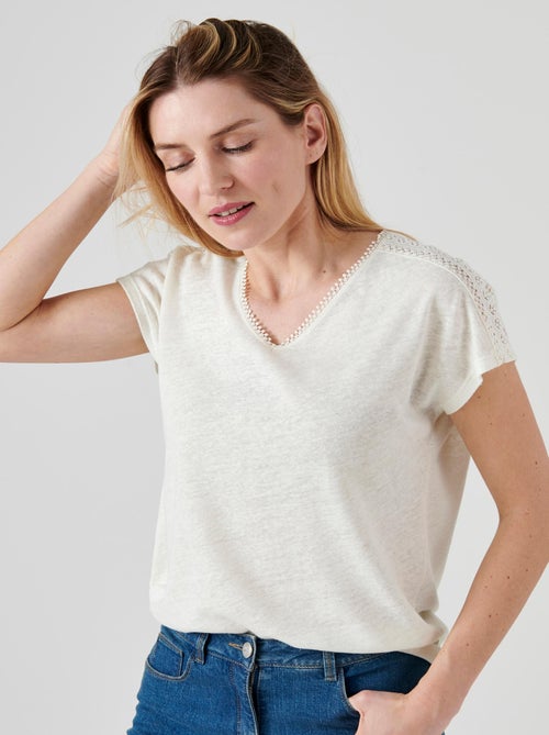 T-shirt mélange lin - damart - Kiabi T-shirt mélange lin - damart - Kiabi