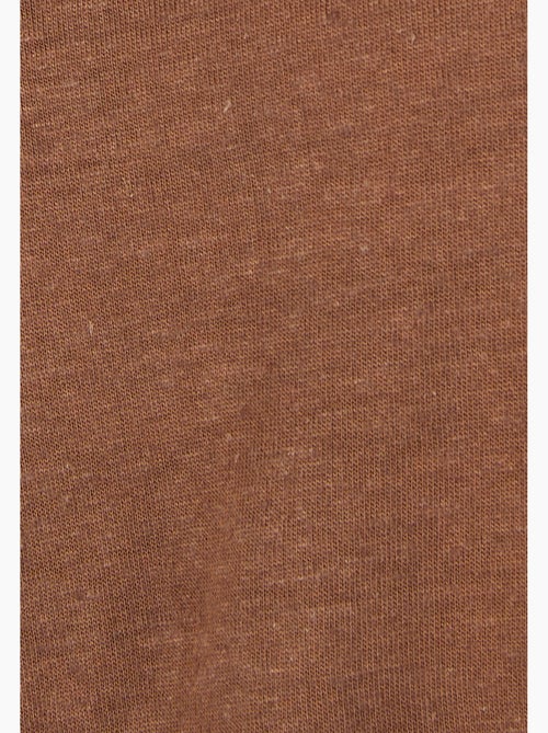 T-shirt mélange lin, détails tressés - Damart - Kiabi