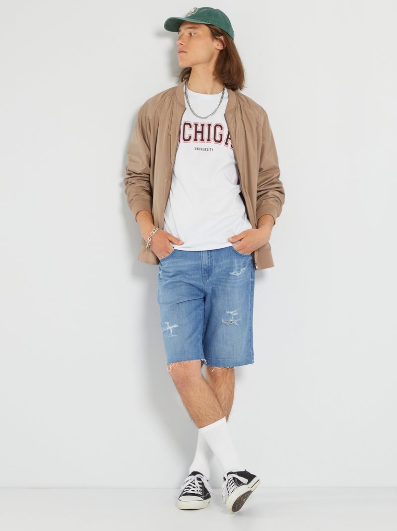 T-shirt 'Michigan' en maille jersey blanc - Kiabi