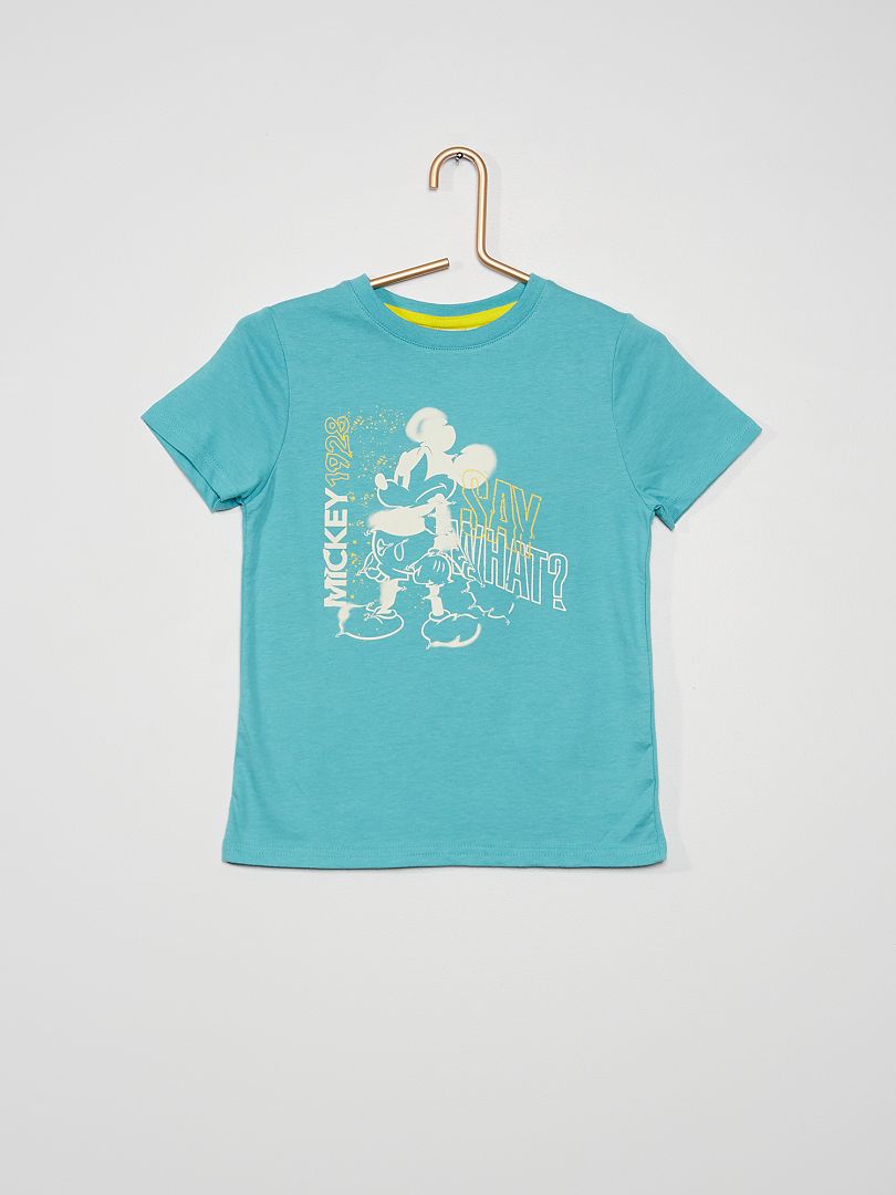 T-shirt 'Mickey' à col rond bleu - Kiabi
