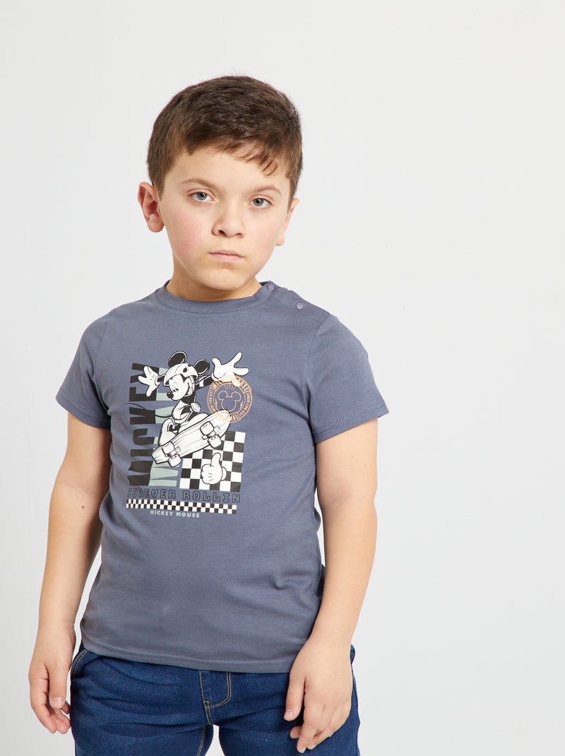T-shirt 'Mickey' à col rond Gris - Kiabi