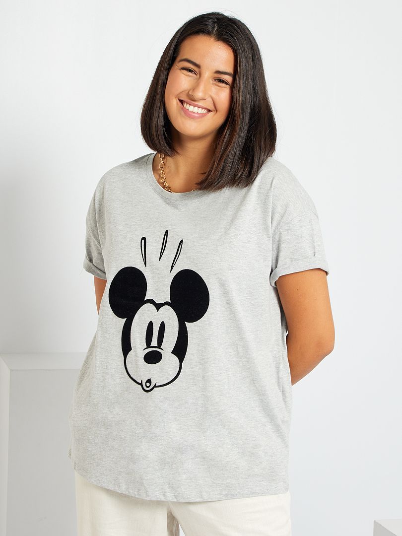 T-shirt 'Mickey' gris chiné mickey - Kiabi
