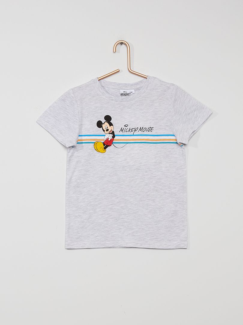 T-shirt 'Mickey' gris chiné - Kiabi