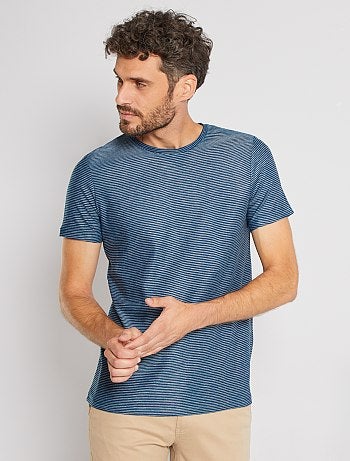 T-shirt micro rayures