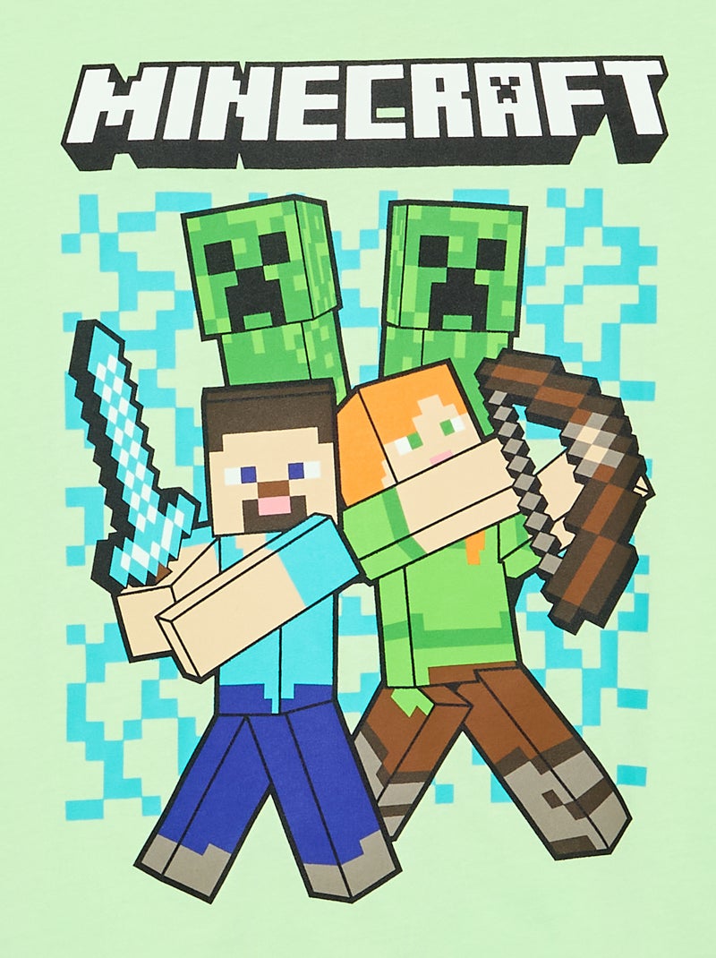 T-shirt 'Minecraft' à manches courtes Vert - Kiabi