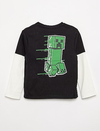 T-shirt 'Minecraft' avec imprimés et manches contrastées
