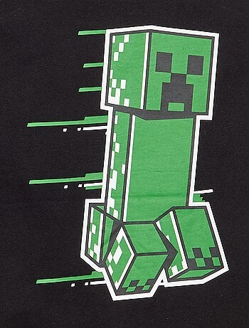 T-shirt 'Minecraft' avec imprimés et manches contrastées