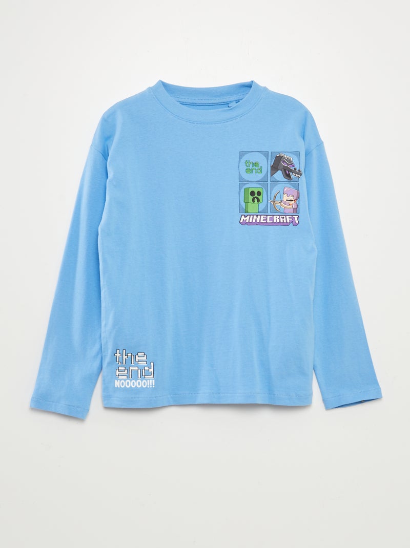 T-shirt 'Minecraft' Bleu - Kiabi