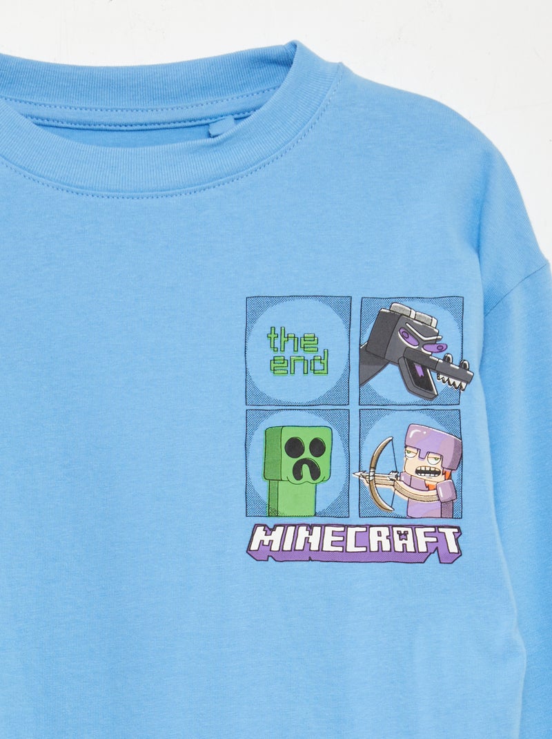 T-shirt 'Minecraft' Bleu - Kiabi
