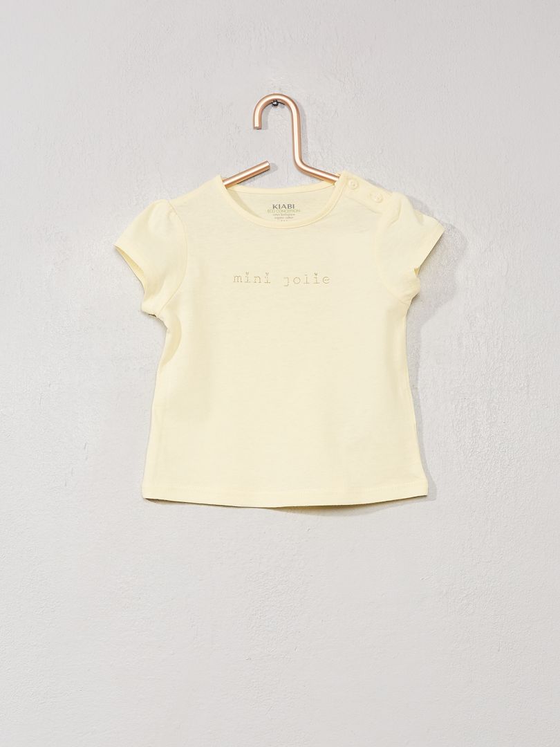 T-shirt 'Mini Jolie' jaune - Kiabi