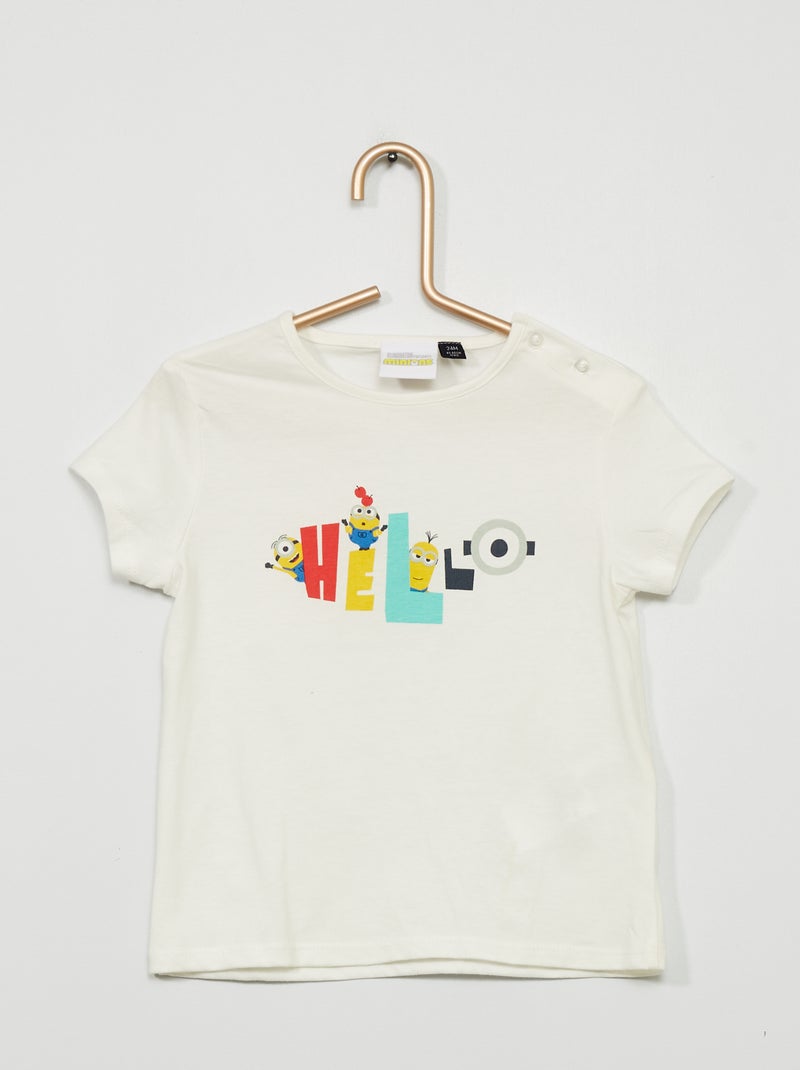 T-shirt 'Minions' à col rond Blanc 'minions' - Kiabi