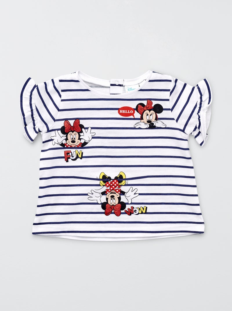 T-shirt 'Minnie' à rayures Bleu - Kiabi