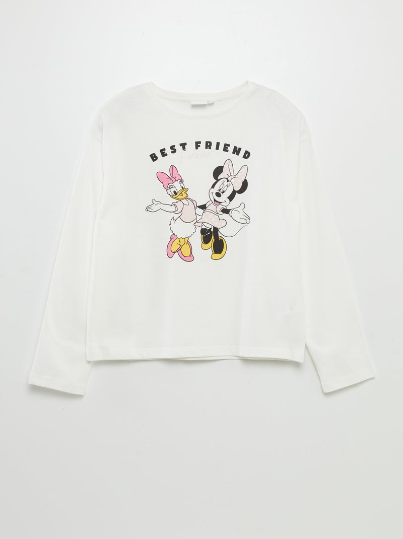 T-shirt 'Minnie' 'Disney' manches longues Blanc - Kiabi