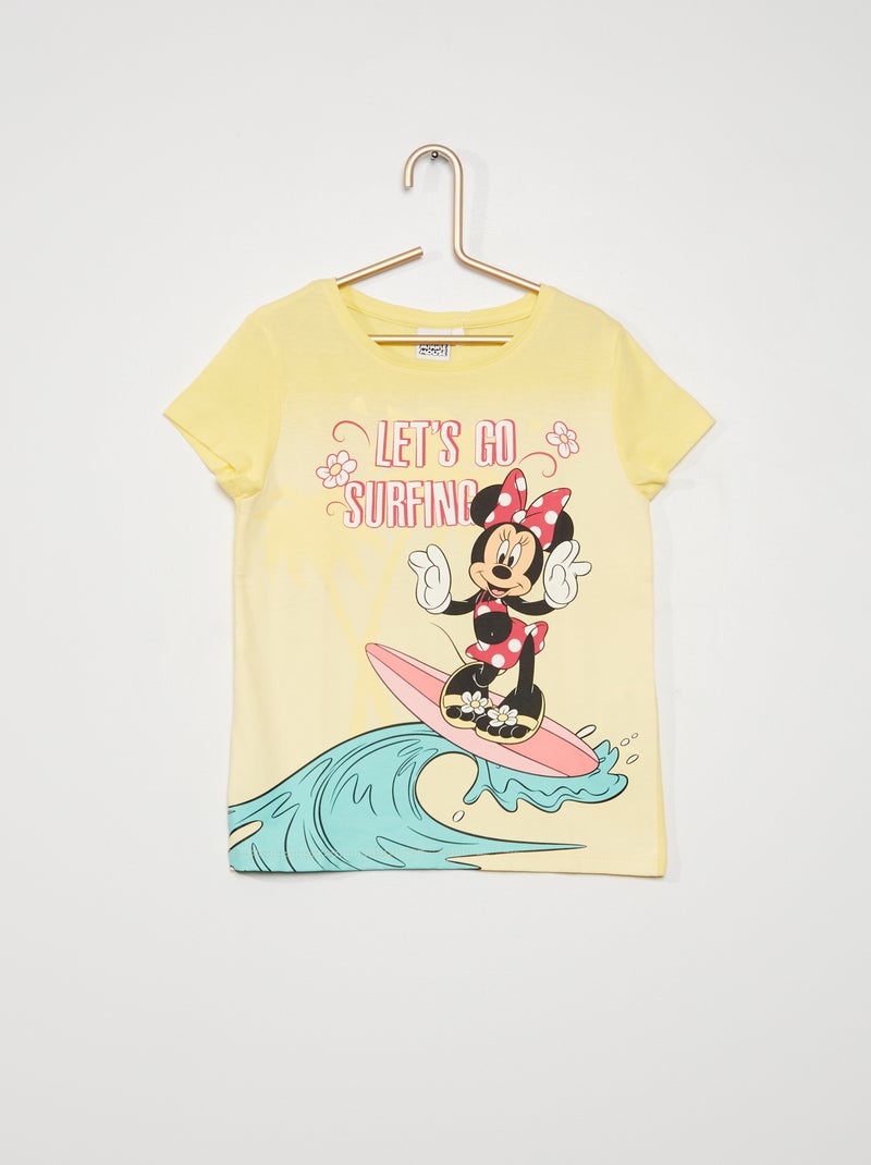 T-shirt 'Minnie' en jersey Jaune 'Minnie surf' - Kiabi