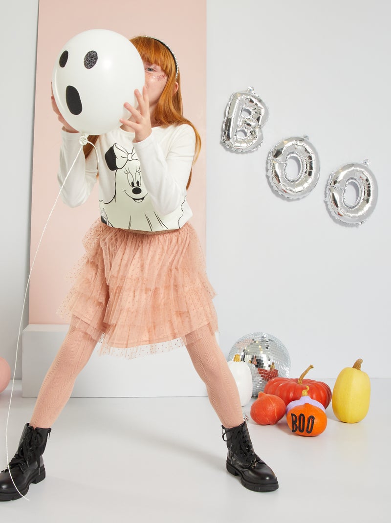 T-shirt 'Minnie' phosphorescent Halloween Blanc - Kiabi