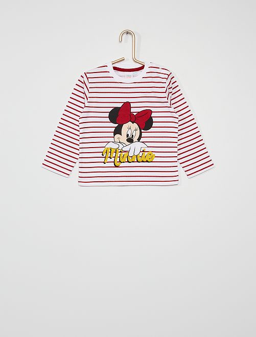 T-shirt 'Minnie' rayé de 'Disney'                             blanc 
