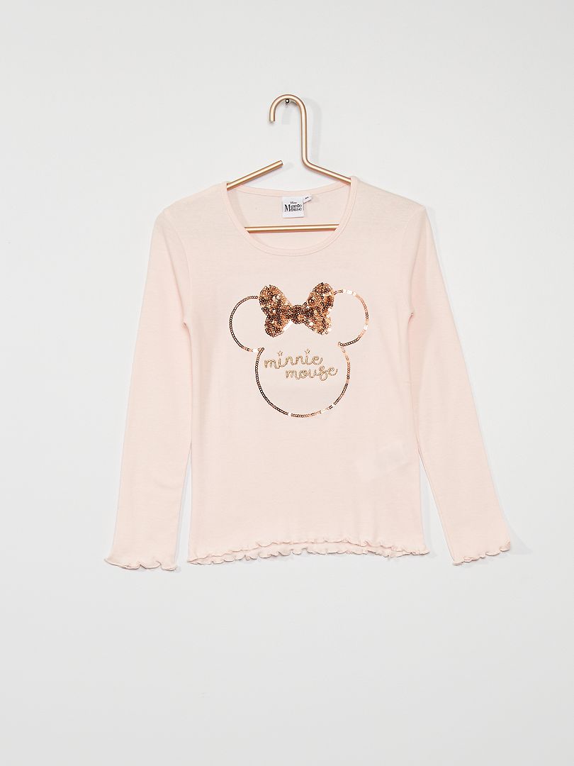 T-shirt 'Minnie' sequins rose - Kiabi