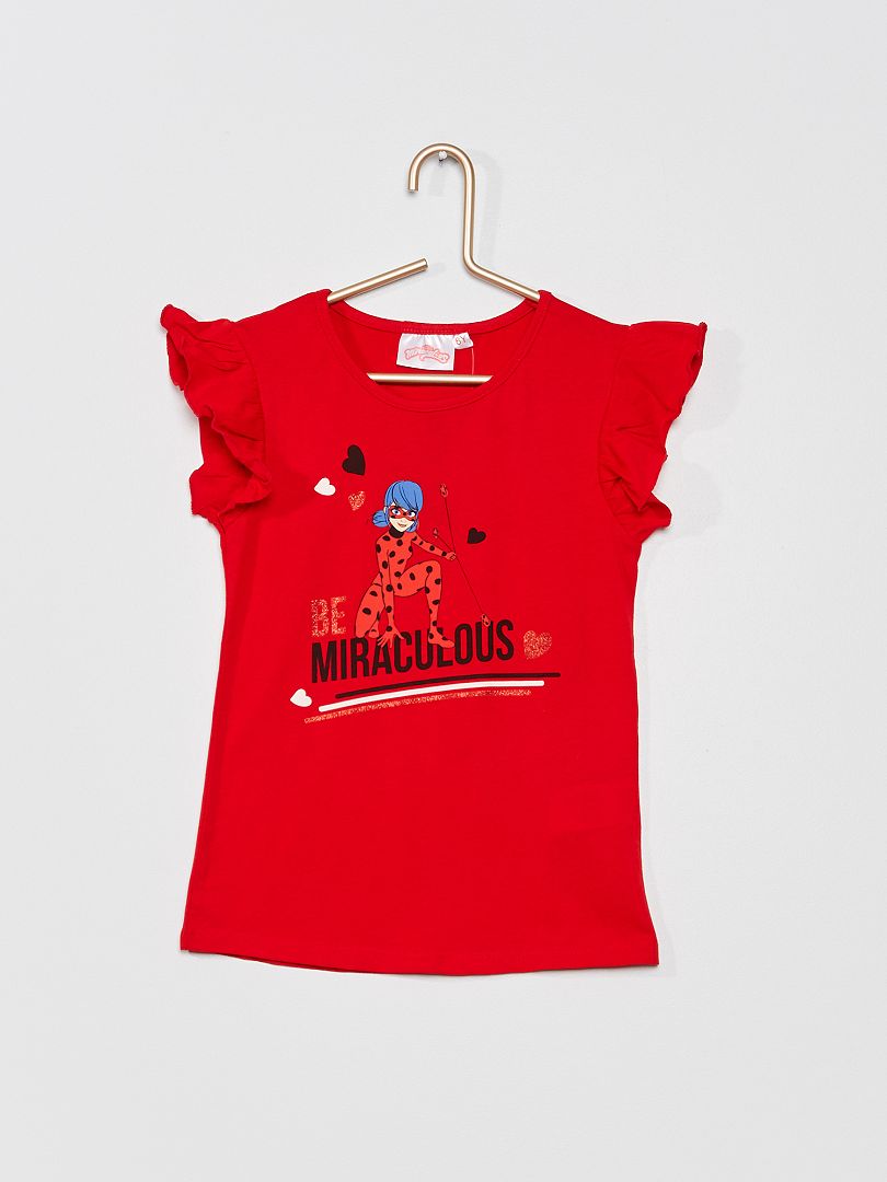 T-shirt 'Miraculous' à col rond rouge - Kiabi