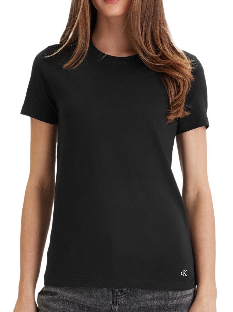 T-Shirt Mixte Calvin Klein Jeans Cotton Noir - Kiabi