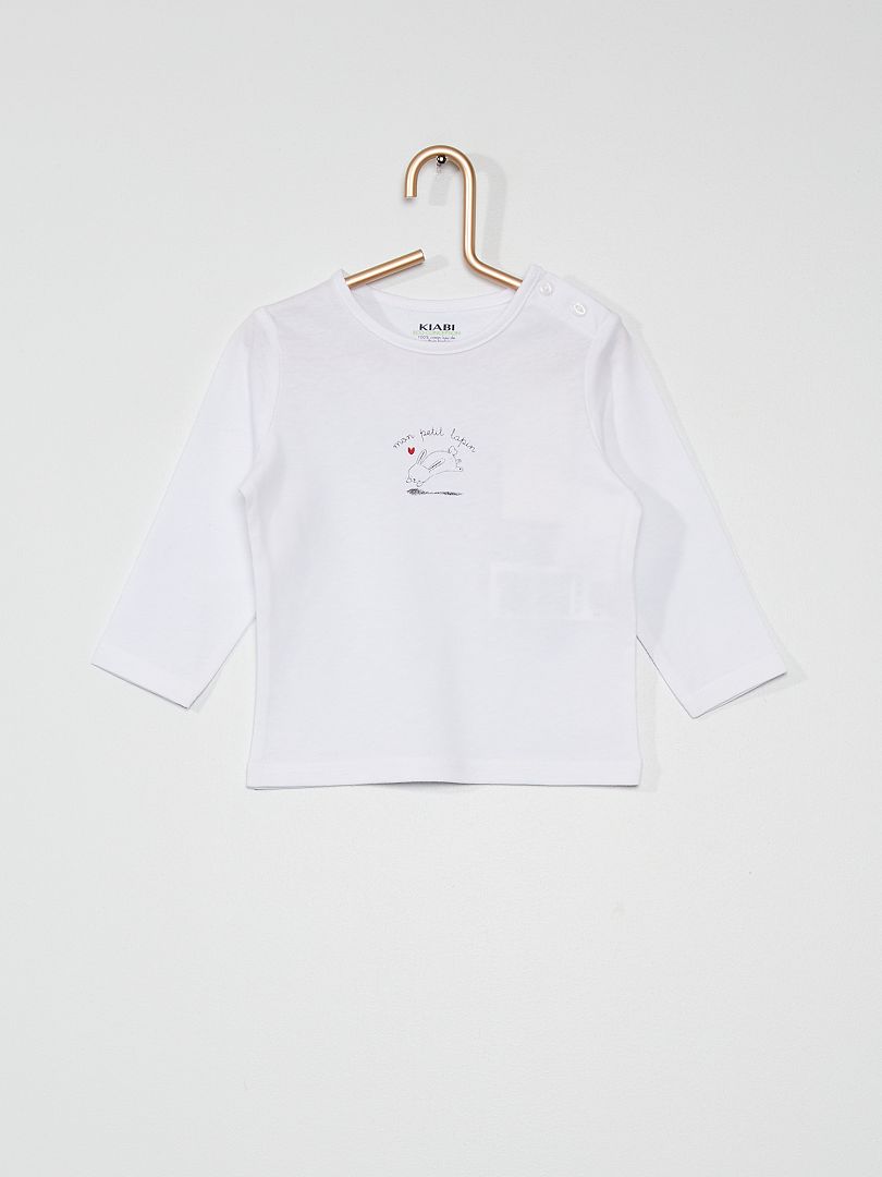 T-shirt 'mon petit lapin' blanc - Kiabi