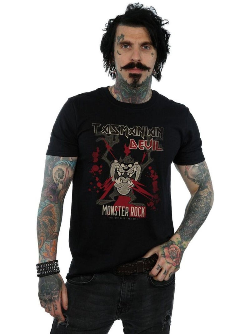 T-shirt monster rock - looney tunes (diable de tasmanie) Noir - Kiabi