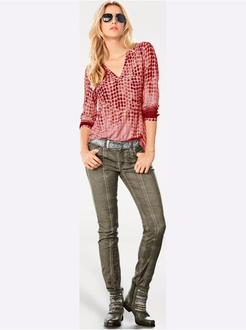 T-shirt Motif à Pois Tendance - Taille Standard - helline - Kiabi