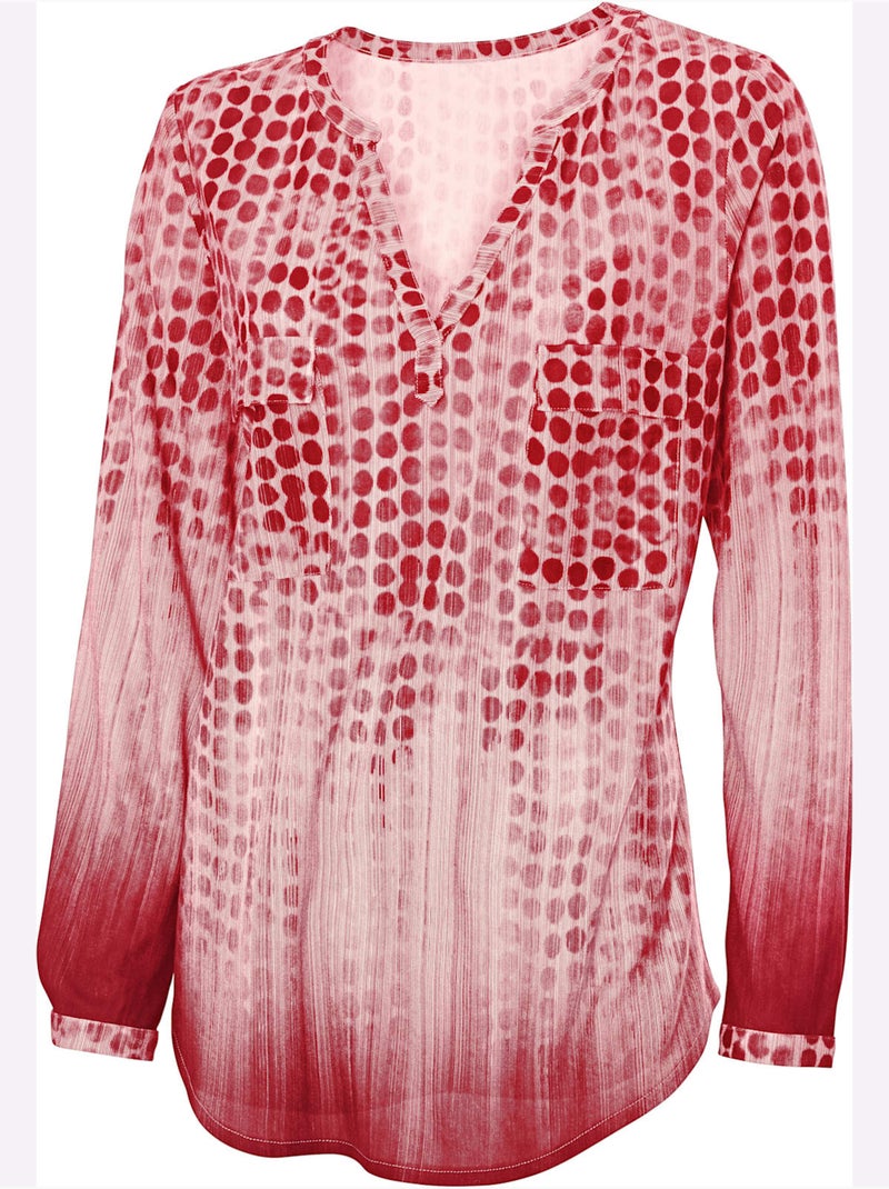 T-shirt Motif à Pois Tendance - Taille Standard - Helline Corail - Kiabi